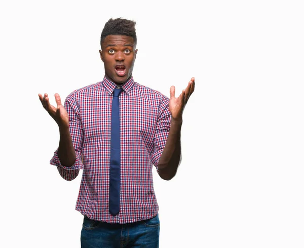 Junger Afrikanisch Amerikanischer Geschäftsmann Mit Isoliertem Hintergrund Verrückt Und Verrückt — Stockfoto
