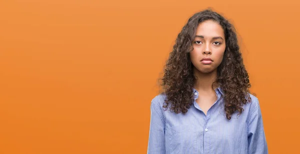 Jovem Mulher Negócios Hispânica Deprimida Preocupada Com Angústia Chorando Com — Fotografia de Stock