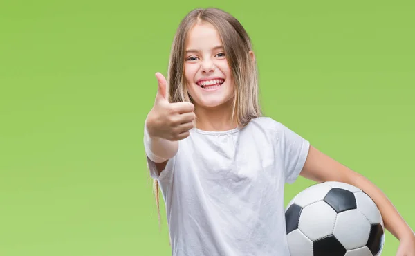 Zole Arka Plan Üzerinde Futbol Futbol Topu Işareti Başparmak Ile — Stok fotoğraf