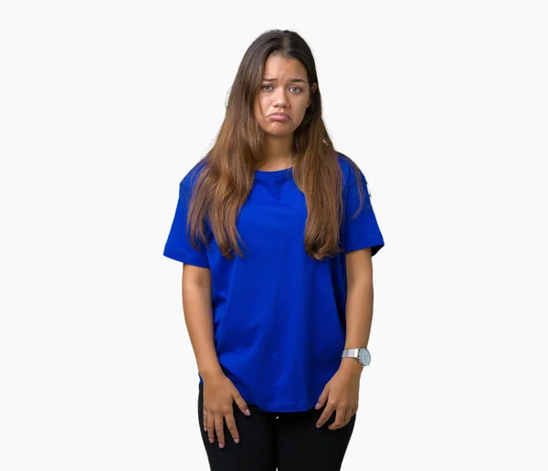 파란색 티셔츠를 고통에 — 스톡 사진