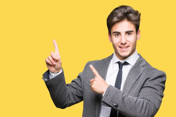 Young Business Man Wearing Suit Tie Isolated Background Smiling Looking — Stock Photo, Image