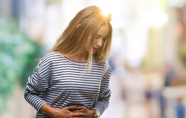 Giovane Bella Donna Bionda Che Indossa Occhiali Sole Sfondo Isolato — Foto Stock