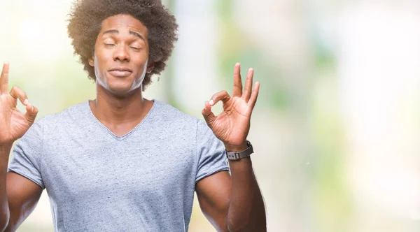 Homem Afro Americano Sobre Fundo Isolado Relaxar Sorrir Com Olhos — Fotografia de Stock