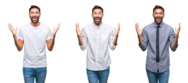 Yakışıklı genç Hintli adam kolaj izole mide üzerinde el ile arka plan çünkü hazımsızlık, ağrılı hastalık hasta hissediyor. Ağrısı kavramı.