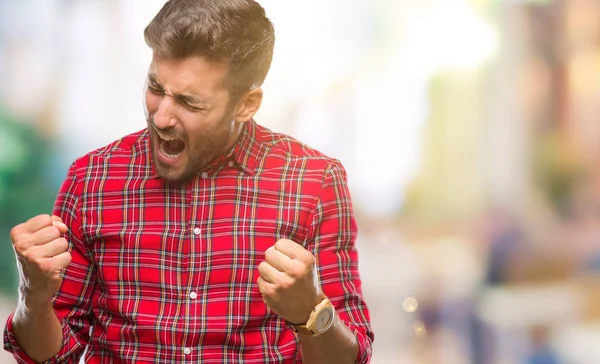 Joven Hombre Guapo Sobre Fondo Aislado Muy Feliz Emocionado Haciendo —  Fotos de Stock