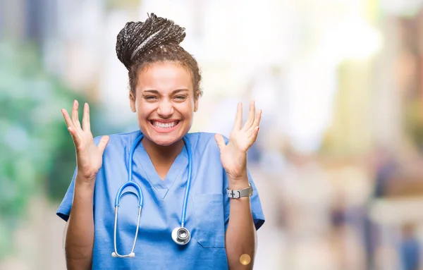 Young Braided Hair African American Girl Professional Surgeon Isolated Background — Stock Photo, Image