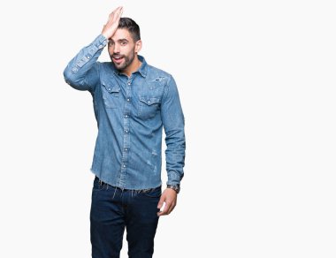 Yakışıklı delikanlı izole arka kafasına hata için el ile sürpriz üzerinde hata hatırlıyorum. Unuttum, kötü bellek kavramı.