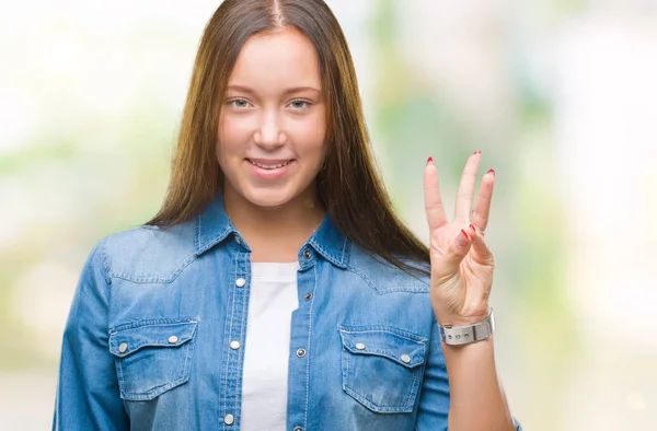 Gösterilen Parmakları Ile Işaret Izole Arka Plan Üzerinde Beyaz Genç — Stok fotoğraf