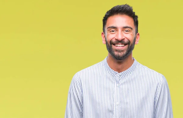 Uomo Ispanico Adulto Sfondo Isolato Con Sorriso Felice Fresco Sul — Foto Stock