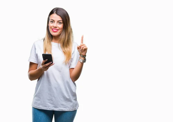 Jeune Belle Femme Avec Smartphone — Photo