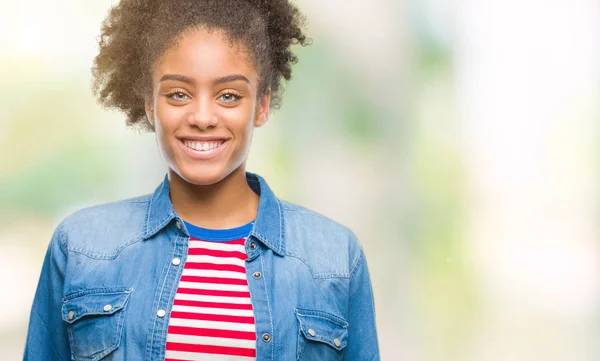 Mujer Afroamericana Joven Sobre Fondo Aislado Con Una Sonrisa Feliz — Foto de Stock