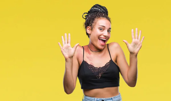 Cabelo Trançado Jovem Afro Americano Com Pigmentação Marca Nascimento Mancha — Fotografia de Stock