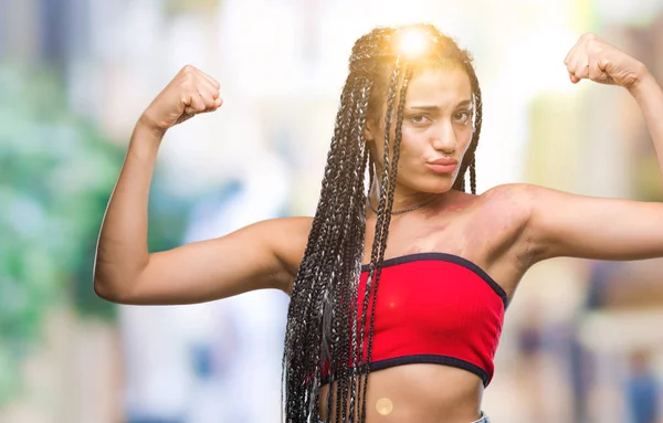 Cabello Trenzado Joven Afroamericano Con Mancha Pigmentación Marca Nacimiento Sobre — Foto de Stock