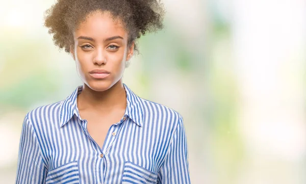 Young Afro American Woman Isolated Background Skeptic Nervous Frowning Upset — Stock Photo, Image