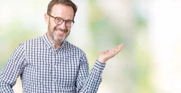 Bonito Homem Negócios Sênior Meia Idade Elegante Usando Óculos Sobre — Fotografia de Stock