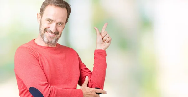 Handsome Middle Age Hoary Senior Man Wearing Winter Sweater Isolated — Stock Photo, Image