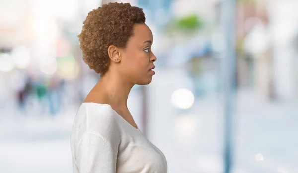 Young African American Woman Isolated Background Looking Side Relax Profile — Stock Photo, Image