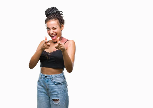 Cabelo Trançado Jovem Afro Americano Com Pigmentação Marca Nascimento Mancha — Fotografia de Stock