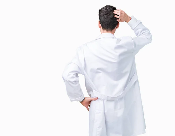 Giovane Scienziato Professionista Uomo Indossa Cappotto Bianco Sfondo Isolato All — Foto Stock