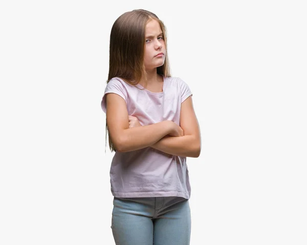 Young Beautiful Girl Isolated Background Skeptic Nervous Disapproving Expression Face — Stock Photo, Image