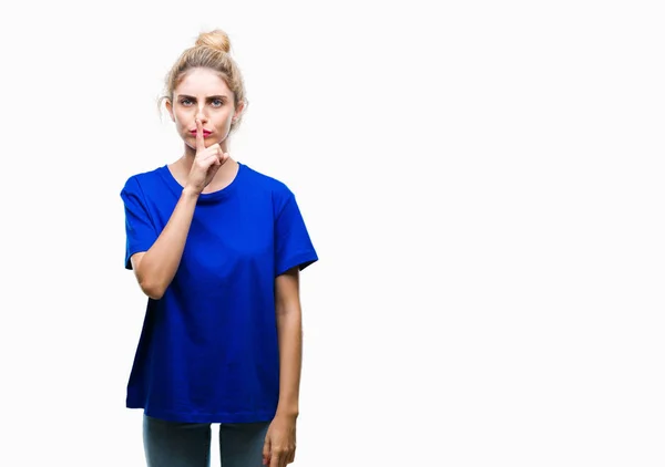 Young Beautiful Blonde Blue Eyes Woman Wearing Blue Shirt Isolated — Stock Photo, Image