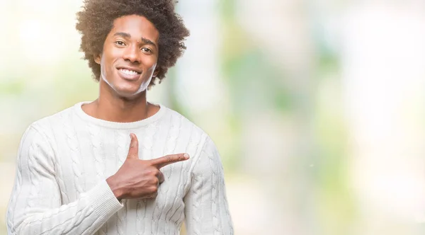 Afro Amerikansk Man Över Isolerade Bakgrund Glada Med Ett Leende — Stockfoto