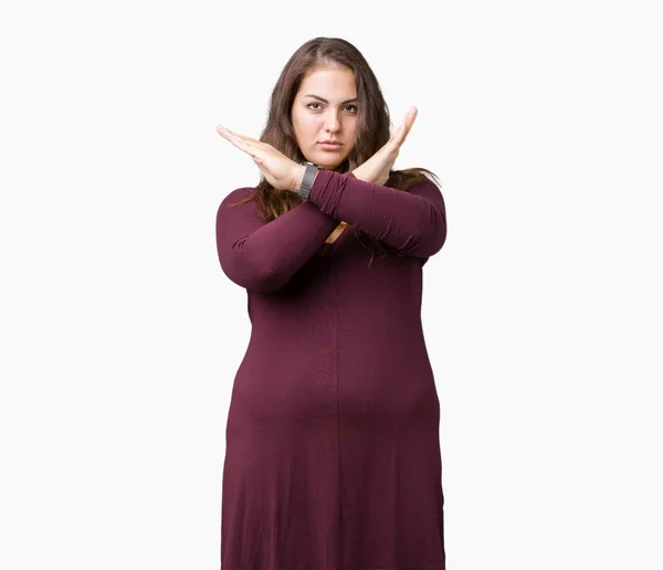 Beautiful Attractive Size Young Woman Wearing Dress Isolated Background Rejection — Stock Photo, Image