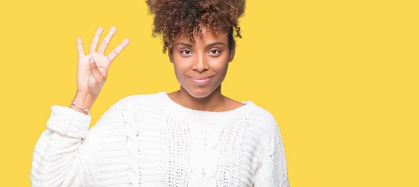 Schöne Junge Afrikanisch Amerikanische Frau Trägt Winterpullover Über Isoliertem Hintergrund — Stockfoto