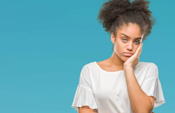 Young Afro American Woman Isolated Background Thinking Looking Tired Bored — Stock Photo, Image