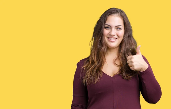 Bonita Atraente Size Jovem Mulher Vestindo Vestido Sobre Fundo Isolado — Fotografia de Stock