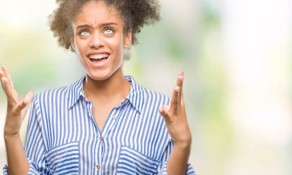 Jovem Afro Americana Sobre Fundo Isolado Louco Louco Gritando Gritando — Fotografia de Stock