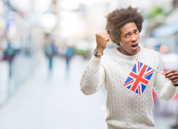 Drapeau Afro Américain Royaume Uni Sur Fond Isolé Agacé Frustré — Photo