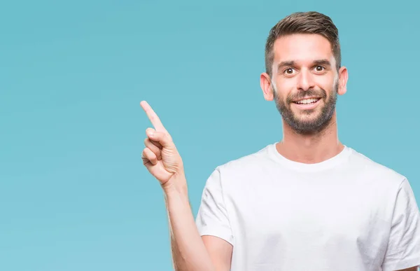 Junger Gutaussehender Mann Mit Einem Breiten Lächeln Gesicht Der Mit — Stockfoto