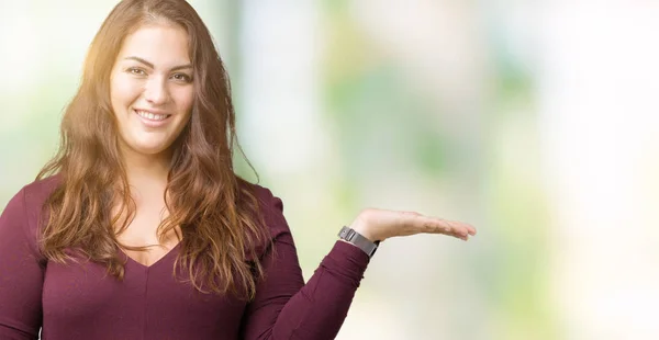 Mooi Aantrekkelijk Grootte Jonge Vrouw Draagt Een Jurk Geïsoleerde Achtergrond — Stockfoto