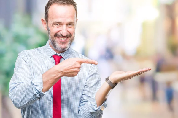 Hoary Senior Business Mann Mittleren Alters Trägt Rote Krawatte Über — Stockfoto