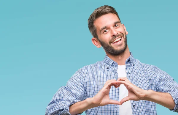 Ein Junger Gutaussehender Mann Mit Weißem Shirt Vor Isoliertem Hintergrund — Stockfoto