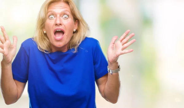 Middle Age Blonde Woman Isolated Background Celebrating Crazy Amazed Success — Stock Photo, Image