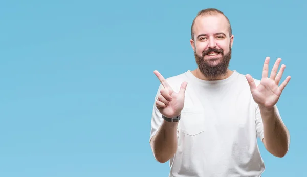 Jeune Homme Hipster Caucasien Portant Shirt Décontracté Sur Fond Isolé — Photo