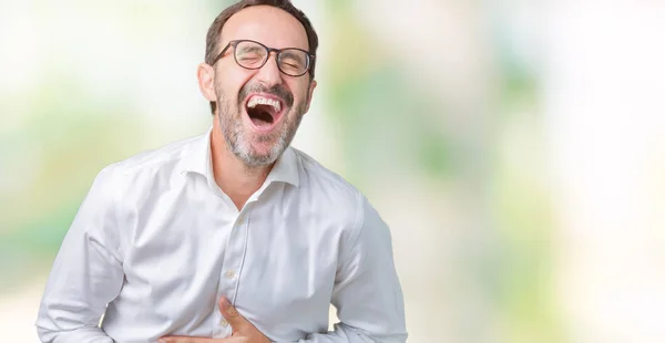 Bello Uomo Affari Anziano Mezza Età Elegante Che Indossa Occhiali — Foto Stock