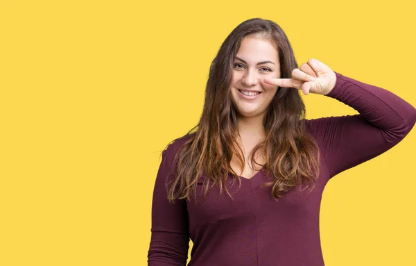 Mooi Aantrekkelijk Grootte Jonge Vrouw Draagt Een Jurk Geïsoleerd Background — Stockfoto