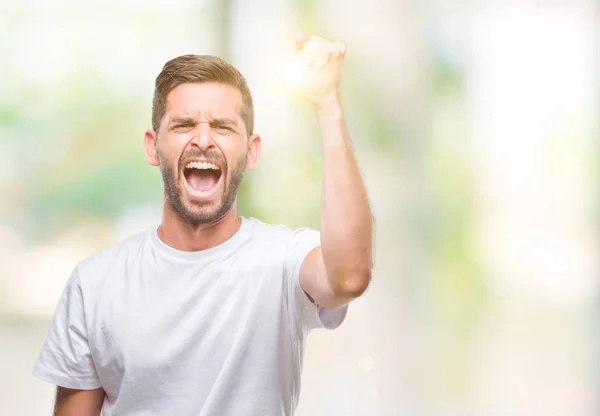 Junger Gutaussehender Mann Mit Isoliertem Hintergrund Der Wütend Und Wütend — Stockfoto