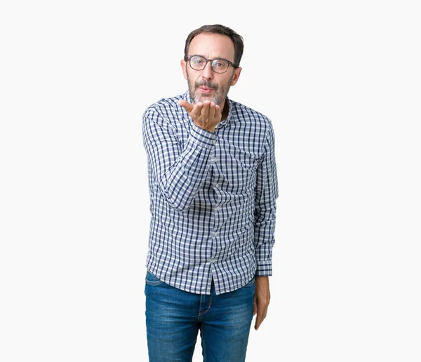 Schöner Älterer Eleganter Älterer Geschäftsmann Mit Brille Vor Isoliertem Hintergrund — Stockfoto