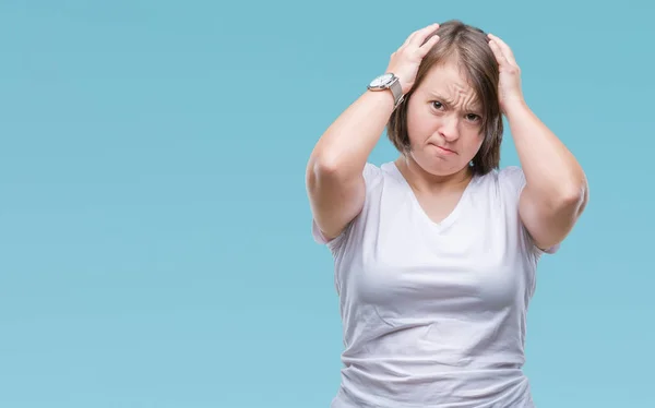 Genç Yetişkin Kadın Sendromlu Çünkü Umutsuz Stresli Baş Ağrısı Acı — Stok fotoğraf