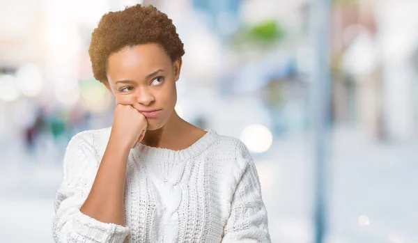 스웨터를 아프리카계 미국인 여자는 우울증 — 스톡 사진