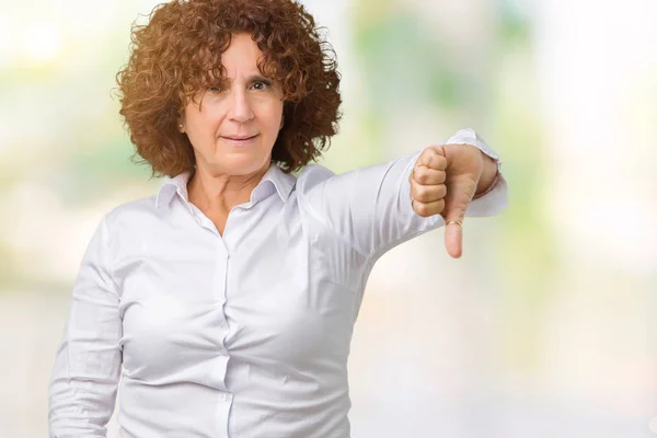 Schöne Seniorin Mittleren Alters Geschäftsfrau Mit Isoliertem Hintergrund Die Unglücklich — Stockfoto