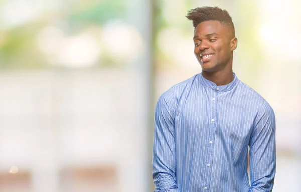 Young African American Business Man Isolated Background Looking Away Side — Stock Photo, Image