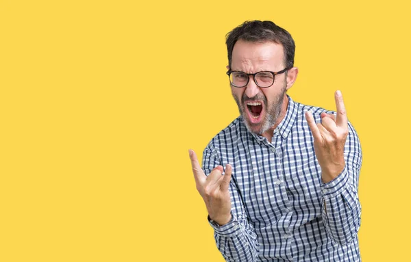 Guapo Mediana Edad Elegante Hombre Negocios Senior Con Gafas Sobre — Foto de Stock