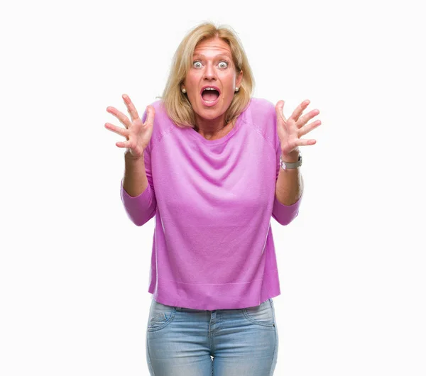 Middle Age Blonde Woman Isolated Background Celebrating Crazy Amazed Success — Stock Photo, Image