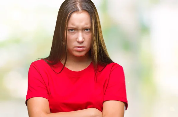 Young Beautiful Caucasian Woman Isolated Background Skeptic Nervous Disapproving Expression — Stock Photo, Image