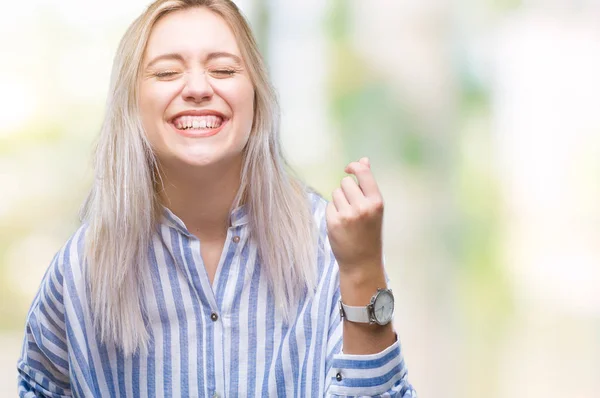 Mladá Blondýnka Izolované Pozadí Velmi Šťastný Nadšený Dělá Vítěze Gesto — Stock fotografie